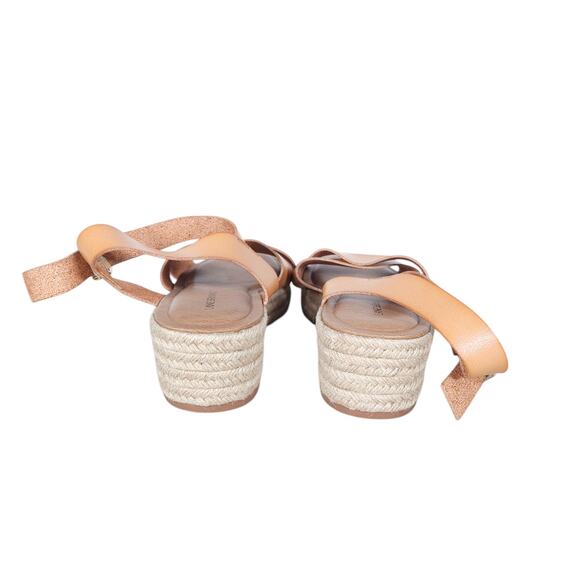 Lane Bryant Jute Platform Espadrille Sandals 10 Tan Strappy Summer Coastal Chic - Picture 4 of 9